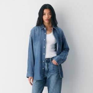 Denim Forum denim button down shirt